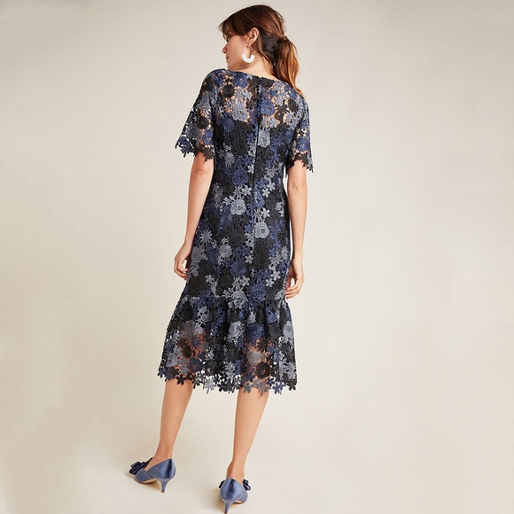 Eva Franco Anthropologie Embroidered Floral Midi Dress - Picture 2 of 6